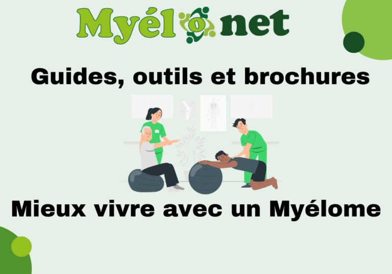 Les outils : brochures, guides, applications,… de la partie “mieux vivre avec le myélome”